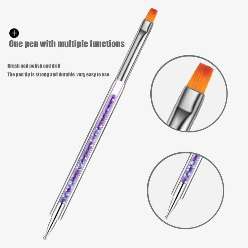 iFwevs Nail Art Brushes,5pcs Double Ended Brush & Dotting Tool Kit,Including Nail Liner Brush and Nail Dotting Pens for Nail Art Nail Salon - Image 5